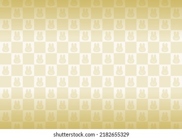 Conejo y patrón japonés tradicional. ilustración vectorial. Diseño de patrones de fondo.
