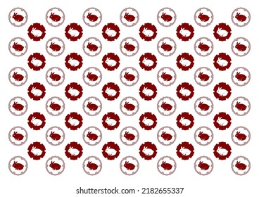 Rabbit and Japanese traditional pattern. vector illustration. Background pattern design.