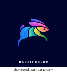 Rabbit jump Illustration Vector Design Template. Suitable for Creative Industry, Multimedia, entertainment, Educations, Shop, and any related business