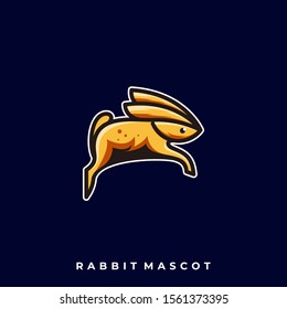 Rabbit jump Illustration Vector Design Template. Suitable for Creative Industry, Multimedia, entertainment, Educations, Shop, and any related business