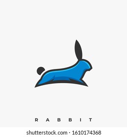 Rabbit Jump Illustration Vector Template. Suitable for Creative Industry, Multimedia, entertainment, Educations, Shop, and any related business