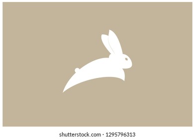 Rabbit Jump logo template vector icon symbol illustration