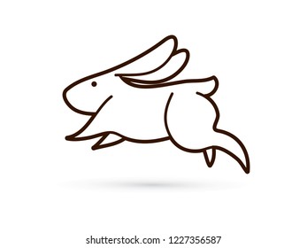 Rabbit jumping graphic vector