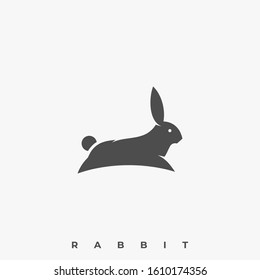 Rabbit Jumping Illustration Vector Template. Suitable for Creative Industry, Multimedia, entertainment, Educations, Shop, and any related business