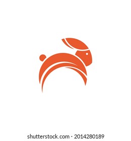 Rabbit Jumping Logo Vector Design Template Stock Vector (Royalty Free ...