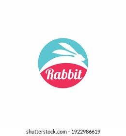 rabbit jumping logo vector illustration