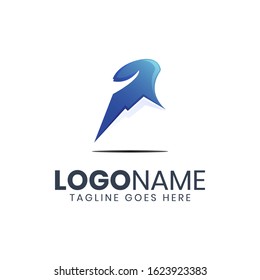 rabbit jumping mountain logo design