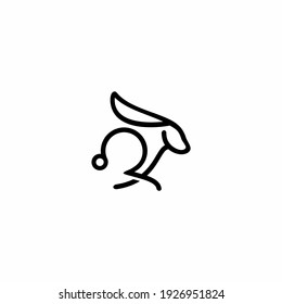 rabbit jumps logo vector illustration