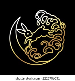 Rabbit of Kamon (Japanese family crest) ,Vector illustration