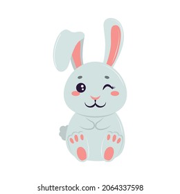 rabbit kawaii cute icon flat