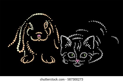 Rabbit and kitten