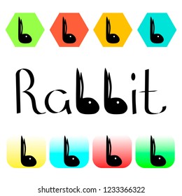 Rabbit label, badge and design element. Rabbit quote design. Creative Lettering.