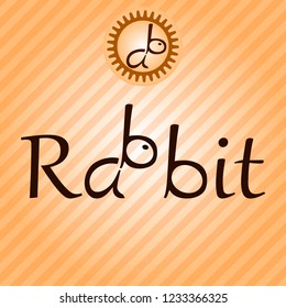 Rabbit label, badge and design element. Rabbit quote design. Creative Lettering.