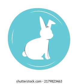 icono de etiqueta de conejo sobre fondo blanco