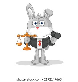 the rabbit lawyer cartoon. cartoon mascot vector