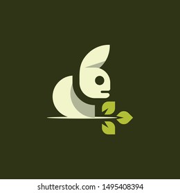 Rabbit Leaf Animal Naturally Creative Vector Logo