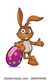 Rabbit Leaning On Purple Egg