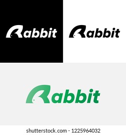 Rabbit Letter Typography Logo