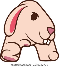 Rabbit Letter Vector Element Alphabet A
