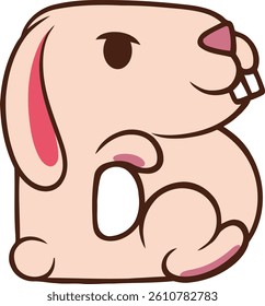 Rabbit Letter Vector Element Alphabet B