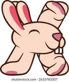Rabbit Letter Vector Element Alphabet X