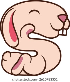 Rabbit Letter Vector Element Alphabet S