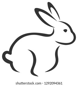 Rabbit line abstract design vector