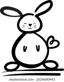 rabbit line art character design