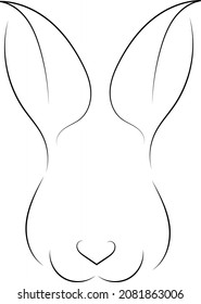 dibujo de línea de conejo dibujo vectorial tatuaje moderno minimo dibujo de icono neutro 