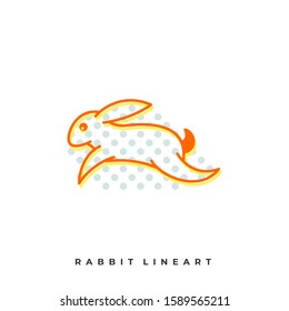 Rabbit Line Art Illustration Vector Template. Suitable for Creative Industry, Multimedia, entertainment, Educations, Shop, and any related business