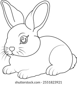 rabbit line art illustration vector design