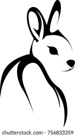 Rabbit line art logo
