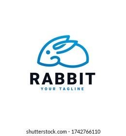 rabbit line art logo design
