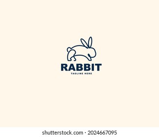 Rabbit line art logo design
