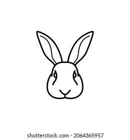 diseño del logotipo de arte de la línea de conejo. diseño de signo. Concepto de logotipo. Aislado sobre fondo blanco