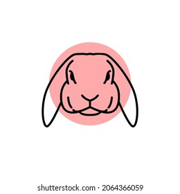 rabbit line art logo design. sign design. Logo Concept. Isolated on white background