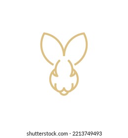 Diseño de arte de línea de conejo