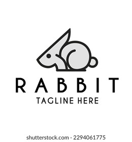 rabbit line art logo design. very suitable for jewelry or fashion