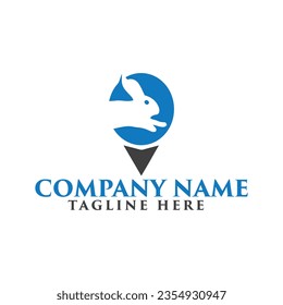 rabbit line art logo design inspiration. Vector Illustration
