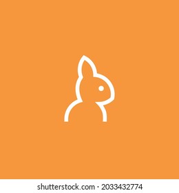 Rabbit Line Art. Simple Minimalist Logo Design Inspiration. Vector Illustration.