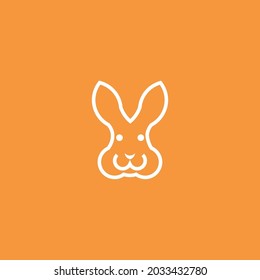 Arte de línea de conejo. Inspiración simple de diseño de logotipo minimalista. Ilustración vectorial.