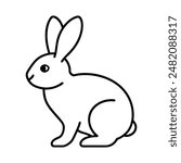 Rabbit line art vector illustration