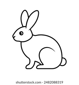 Rabbit line art vector illustration