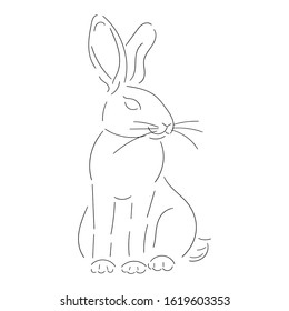 Pencil Drawing Funny Cartoon Character Rabbit Stock Illustration 768678391