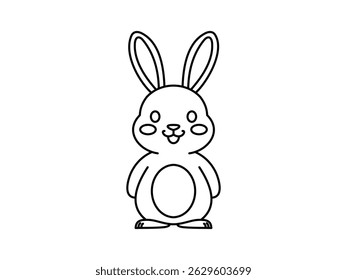 Rabbit Line Drawing Illustration and Vector