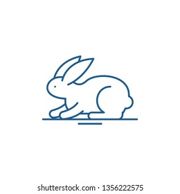 Rabbit line icon concept. Rabbit flat  vector symbol, sign, outline illustration.
