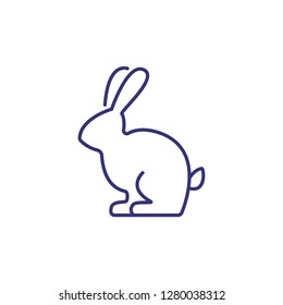 Rabbit line icon. Hare, rodent, Ester symbol. Veterinary concept. Vector illustration can be used for topics like pet shop, domestic animals, holiday