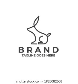 Rabbit line icon. Hare, rodent, Ester symbol. Veterinary concept. Vector illustration can be used for topics like pet shop, domestic animals, holiday