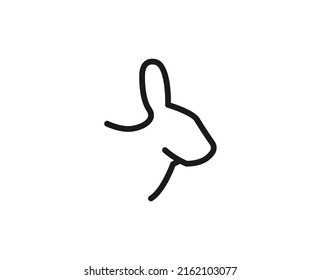 Rabbit line icon. High quality outline symbol for web design or mobile app. Thin line sign for design logo. Color outline pictogram on white background