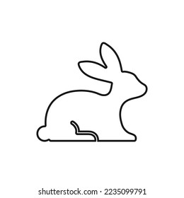 Rabbit line icon on white background.
